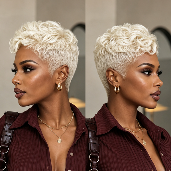 Bequeen Platinum Short-cut Pixie Full Lace Wig