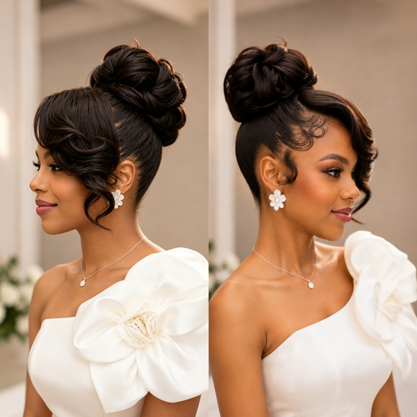 Bequeen Regal Belle Side Part Updo Wedding Lace Wig