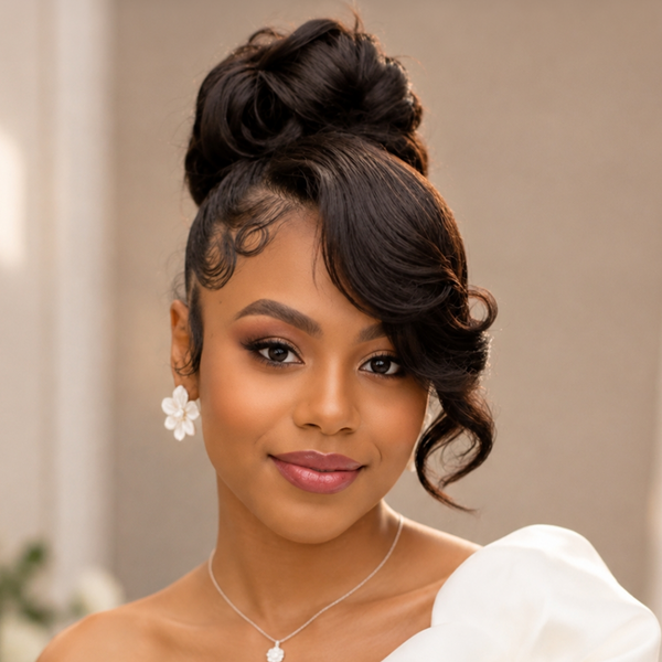 Bequeen Regal Belle Side Part Updo Wedding Lace Wig