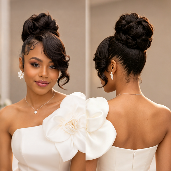 Bequeen Regal Belle Side Part Updo Wedding Lace Wig