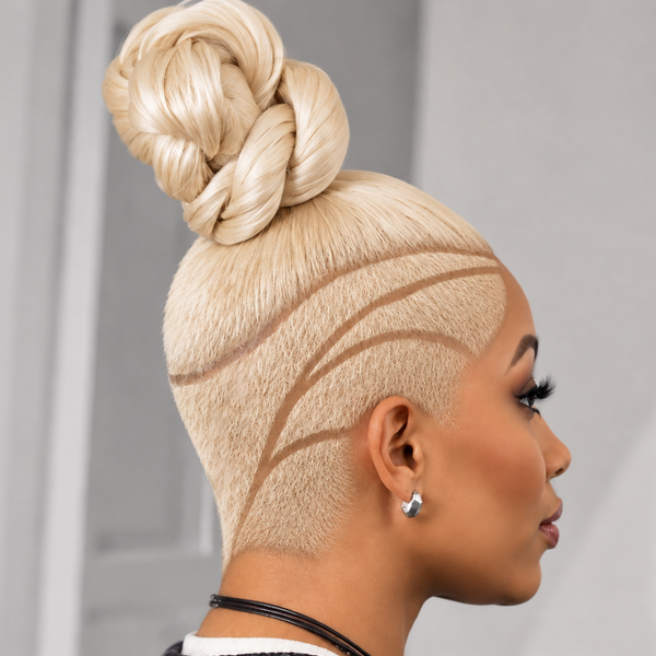 Bequeen Romantic Bun Full Lace Blonde Braid With Three Parting Lines