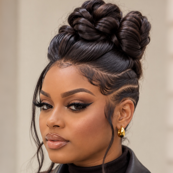 Bequeen Romantic Bun Full Lace Braid With Two Parting Lines