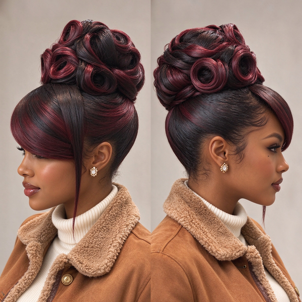 Bequeen Romantic Highlight Red Wedding Wig 100% Human Hair