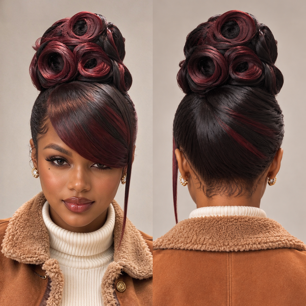 Bequeen Romantic Highlight Red Wedding Wig 100% Human Hair