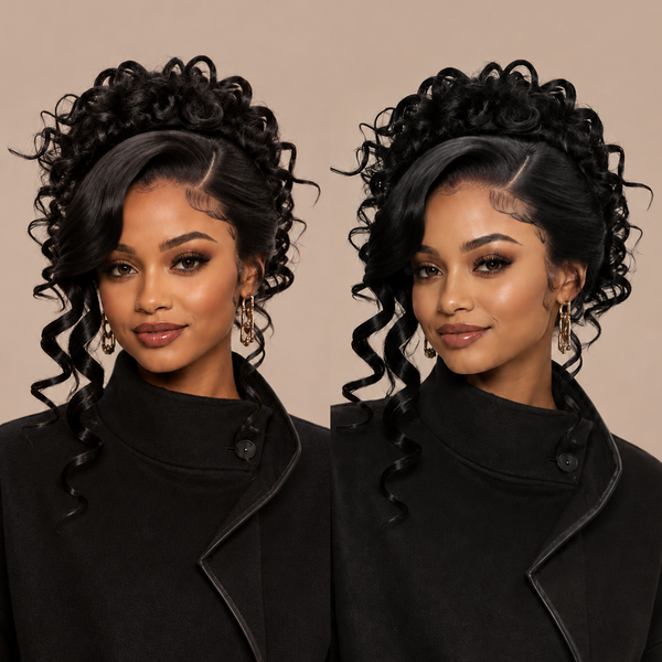 Bequeen Romantic Wig with Hair Band Frontal Lace Braid