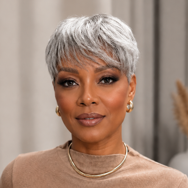 Bequeen Salt & Pepper Lace Topper Unit 100% Human Hair