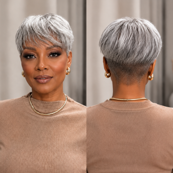 Bequeen Salt & Pepper Lace Topper Unit 100% Human Hair