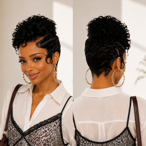 Bequeen Sexy Black Curly Full Lace Wig