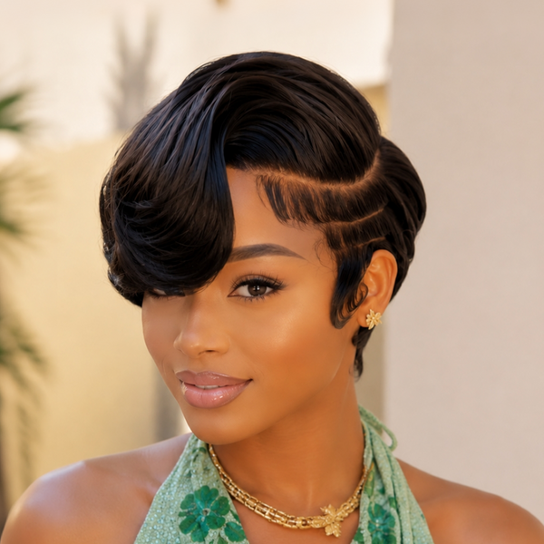Bequeen Sharp Cut Pixie Full Lace Wig