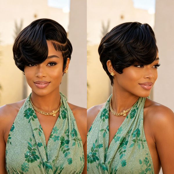 Bequeen Sharp Cut Pixie Full Lace Wig