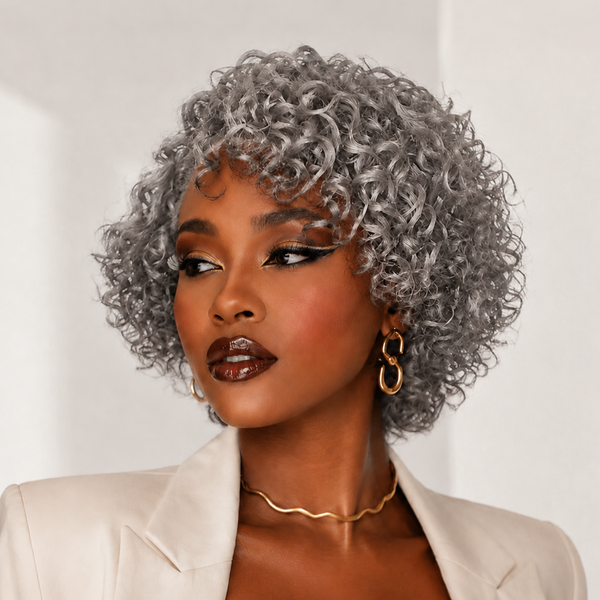 Bequeen Short Curly No Lace Wig