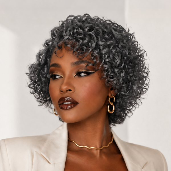 Bequeen Short Curly No Lace Wig
