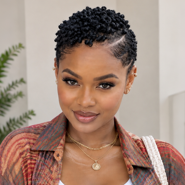 Bequeen Short Cut Afro Kinky TWA Full Lace Wig-4