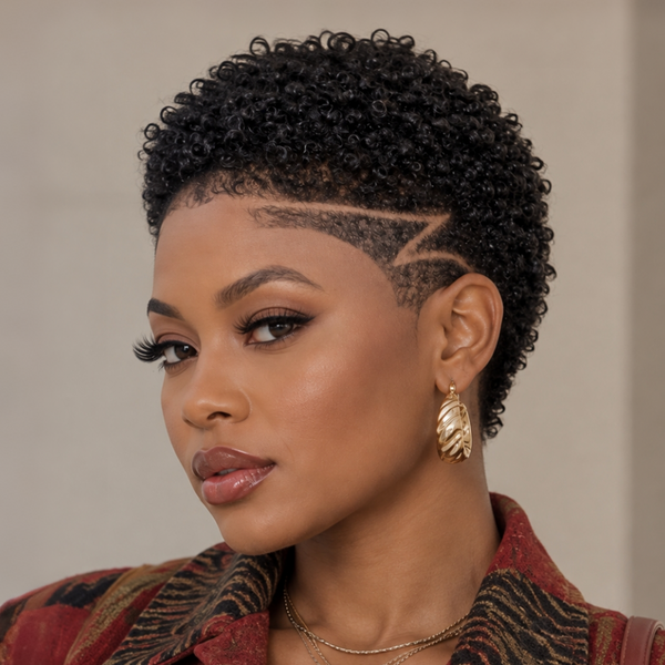 Bequeen Short Cut Blonde Afro Kinky TWA Full Lace Wig-3