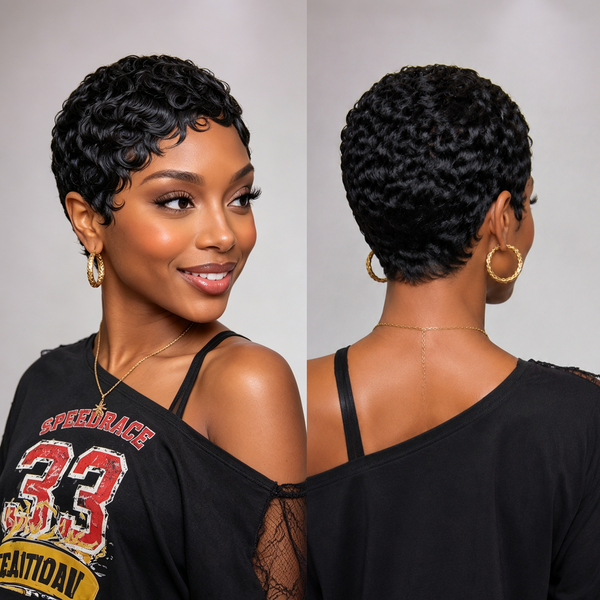 Bequeen Short Pixie Cut Full Lace Wig