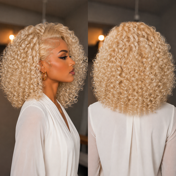 Bequeen Side Part Black Bouncy Bob Wig