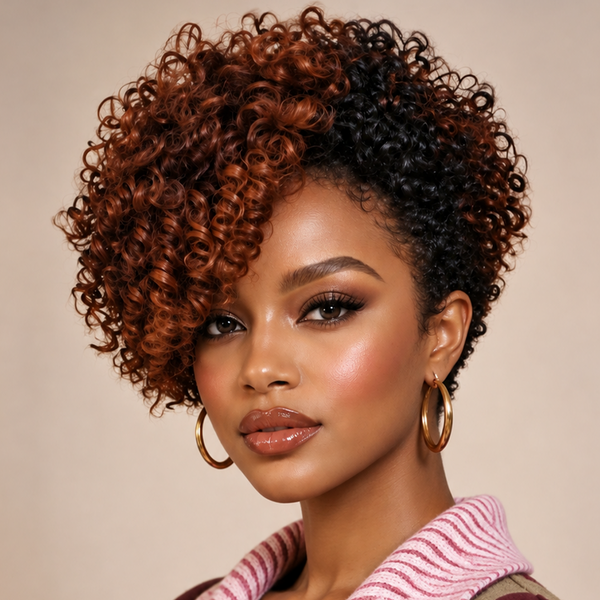 Bequeen Side Part Short Cut 1B/#33 Frontal Lace Wig