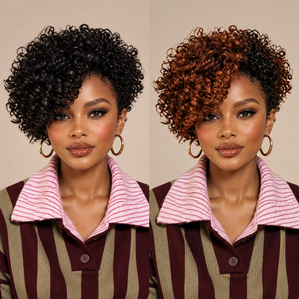Bequeen Side Part Short Cut 1B/#33 Frontal Lace Wig