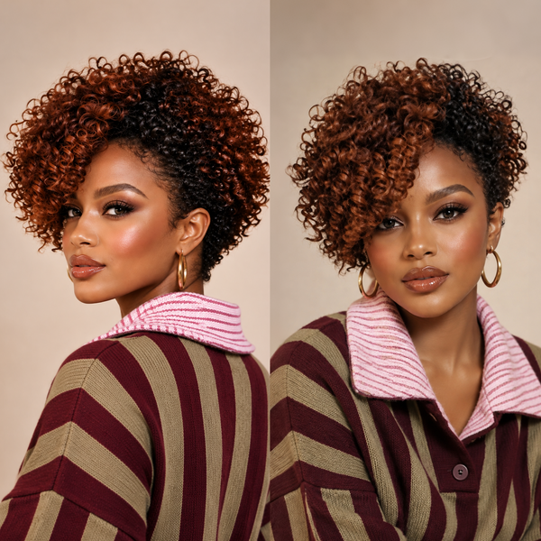 Bequeen Side Part Short Cut 1B/#33 Frontal Lace Wig