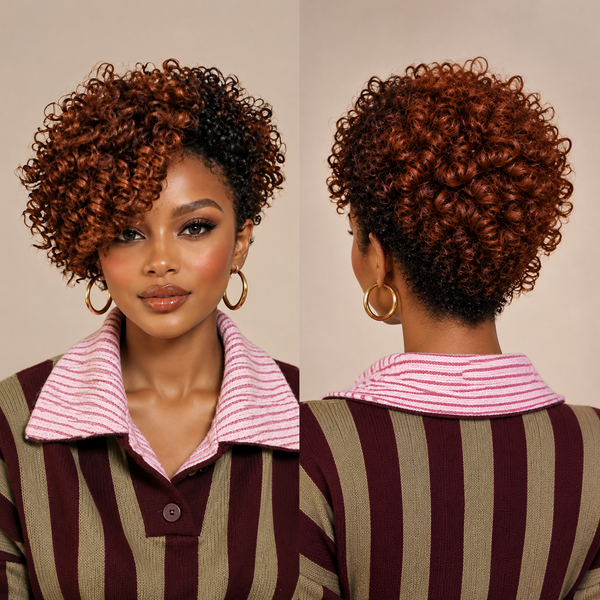 Bequeen Side Part Short Cut 1B/#33 Frontal Lace Wig