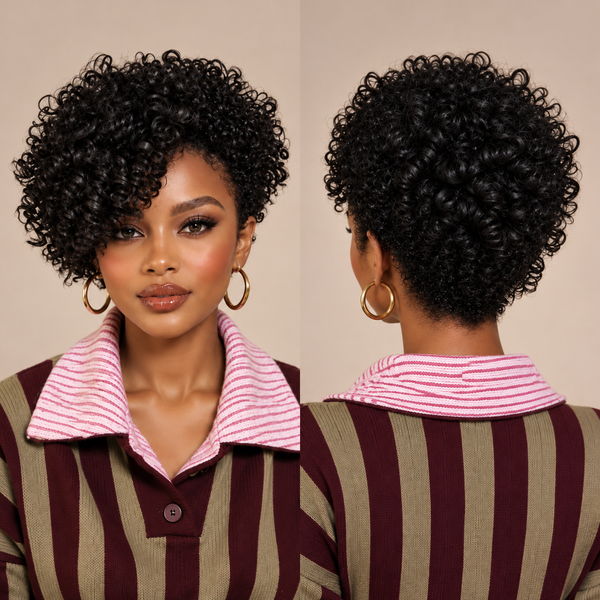Bequeen Side Part Short Cut 1B/#33 Frontal Lace Wig