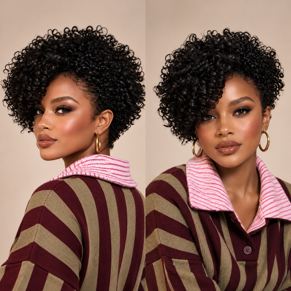 Bequeen Side Part Short Cut 1B/#33 Frontal Lace Wig