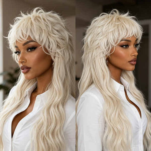 Bequeen Silver Color Mullet Glueless Wig