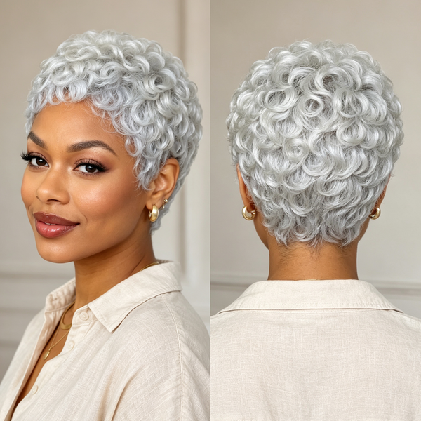 Bequeen Silver Finger Wave Full Lace Wig