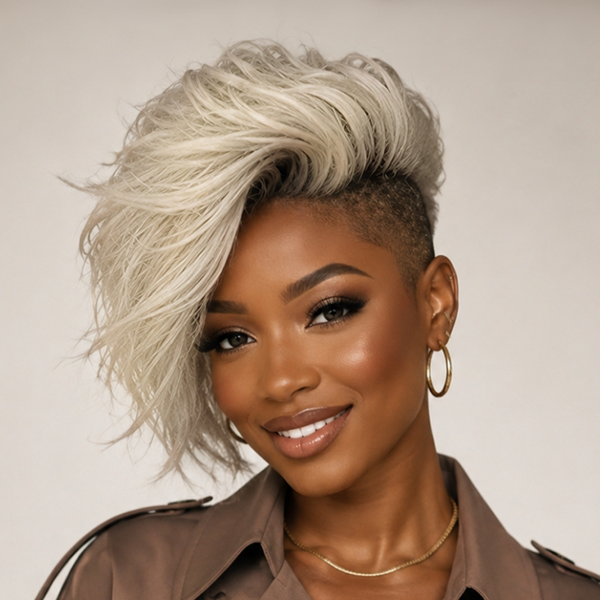 Bequeen Silver Side Part Machine Made Topper For Black Woman