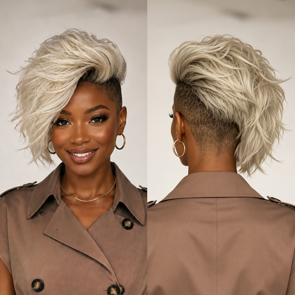Bequeen Silver Side Part Machine Made Topper For Black Woman