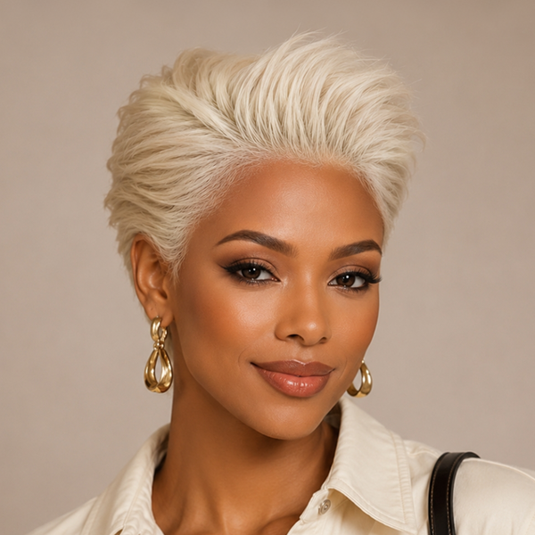 Bequeen Slicked-back Style 60 Pixie Full Lace Wig