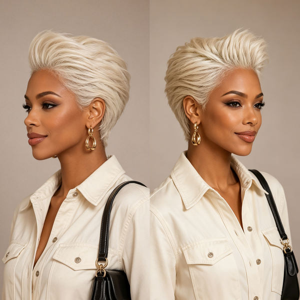 Bequeen Slicked-back Style 60 Pixie Full Lace Wig