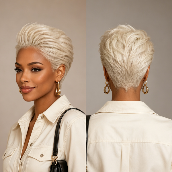 Bequeen Slicked-back Style 60 Pixie Full Lace Wig