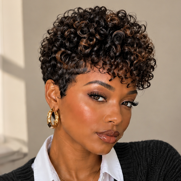 Bequeen Small Finger Wave 13×4 Lace Pixie Full Cap Wig