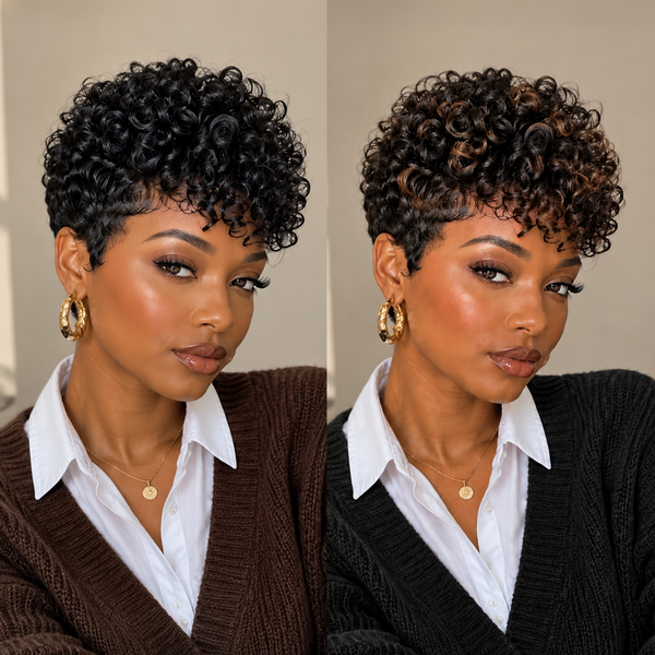 Bequeen Small Finger Wave 13×4 Lace Pixie Full Cap Wig