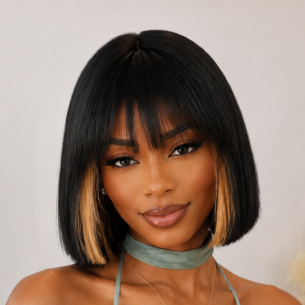 Bequeen Special Mix Color Short Bob Straight Wig