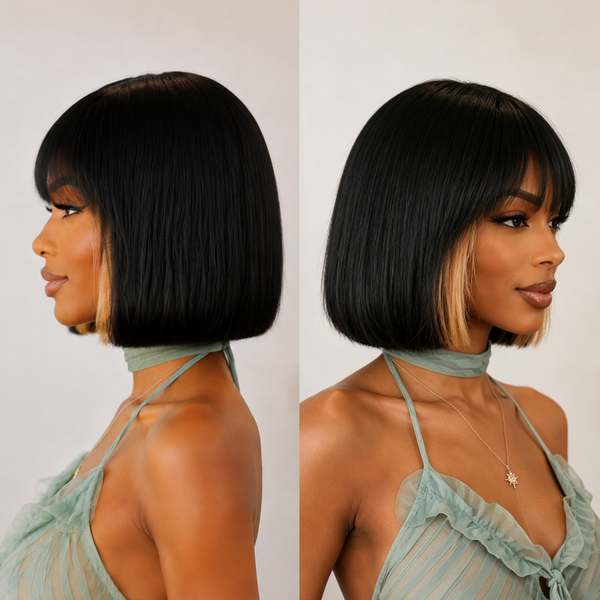 Bequeen Special Mix Color Short Bob Straight Wig