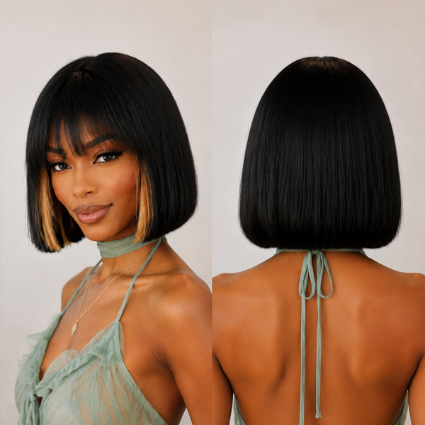 Bequeen Special Mix Color Short Bob Straight Wig