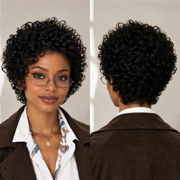 Bequeen Vintage Short Curly Full Lace Wig