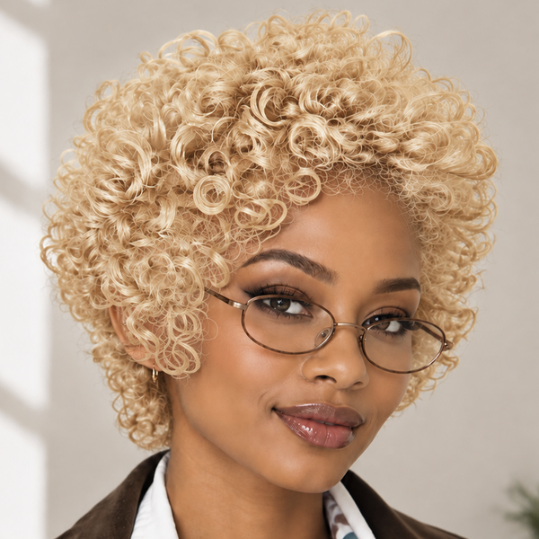 Bequeen Vintage Short Curly Full Lace Wig