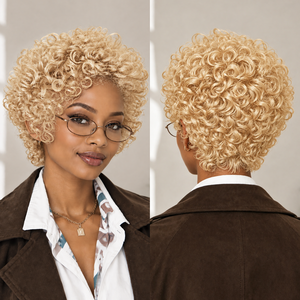 Bequeen Vintage Short Curly Full Lace Wig