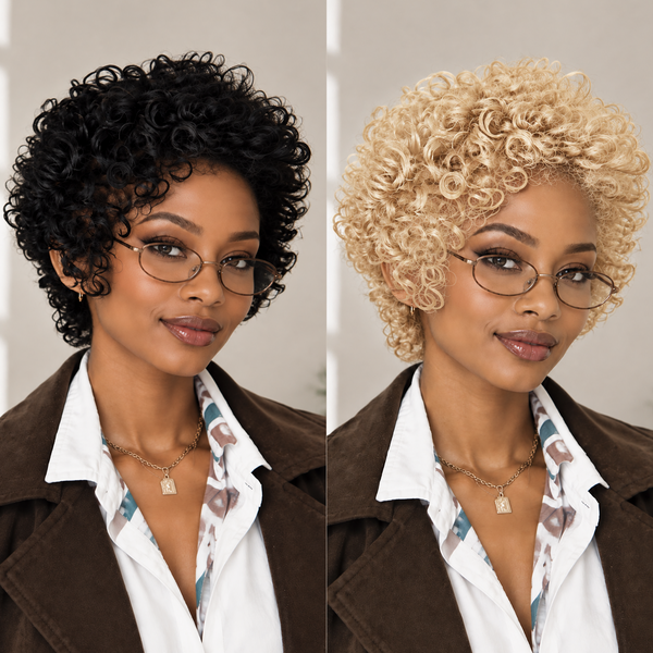 Bequeen Vintage Short Curly Full Lace Wig
