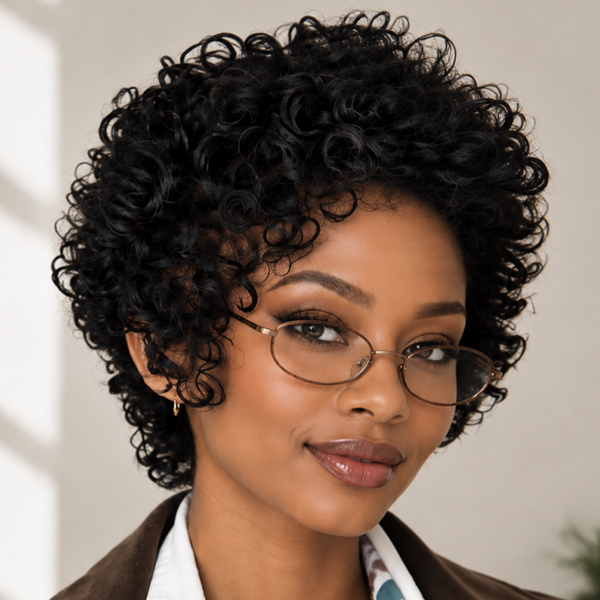 Bequeen Vintage Short Curly Full Lace Wig