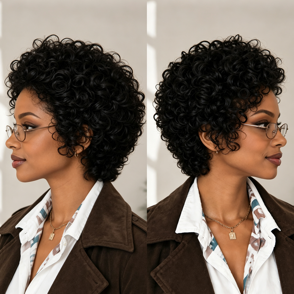 Bequeen Vintage Short Curly Full Lace Wig