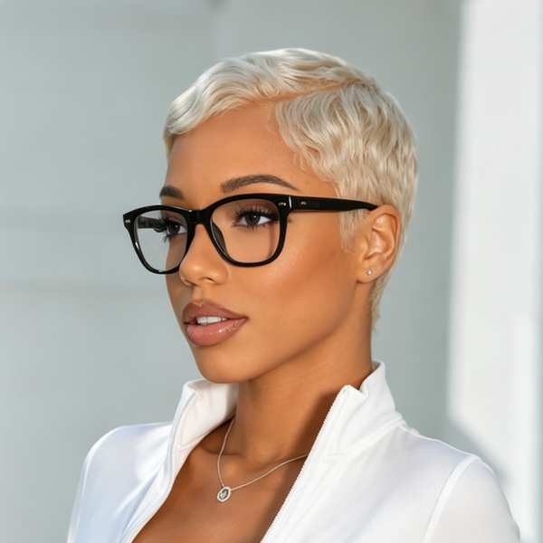 Bequeen Wavy Platinum Pixie Cut Full Lace Wig