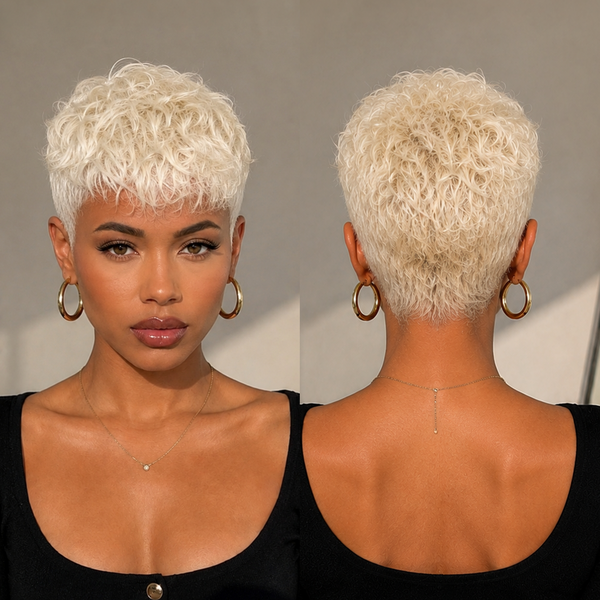 Bequeen White Natural Style Pixie Cut Wig