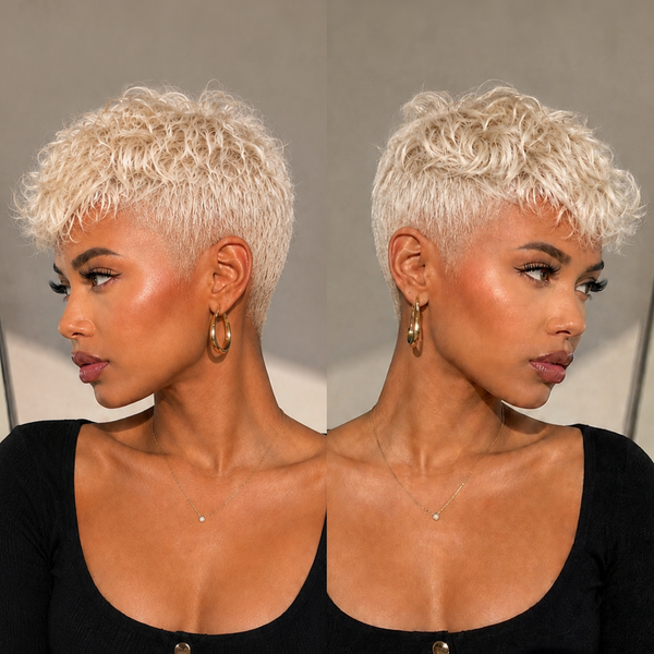 Bequeen White Natural Style Pixie Cut Wig