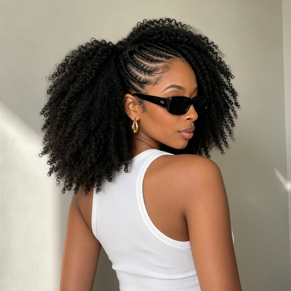 Bequeen 100% Human Hair Black Short Braided Bob Full Lace Wig