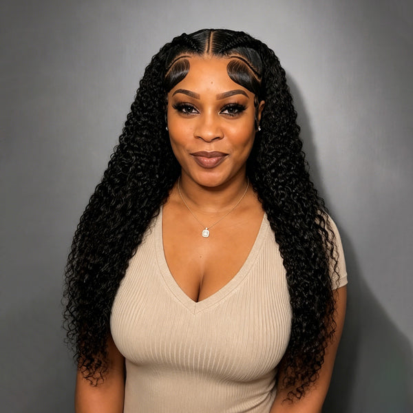 Bequeen 13X4 HD Lace Glueless Curls Braid Wig