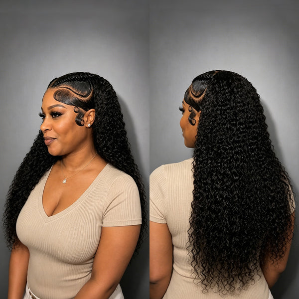 Bequeen 13X4 HD Lace Glueless Curls Braid Wig